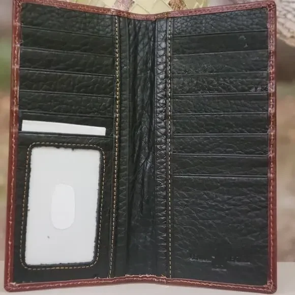 Cross Western Wallet Rodeo Cowboy Religious Real Leather bifold Brown Wa… - Picture 9 of 10